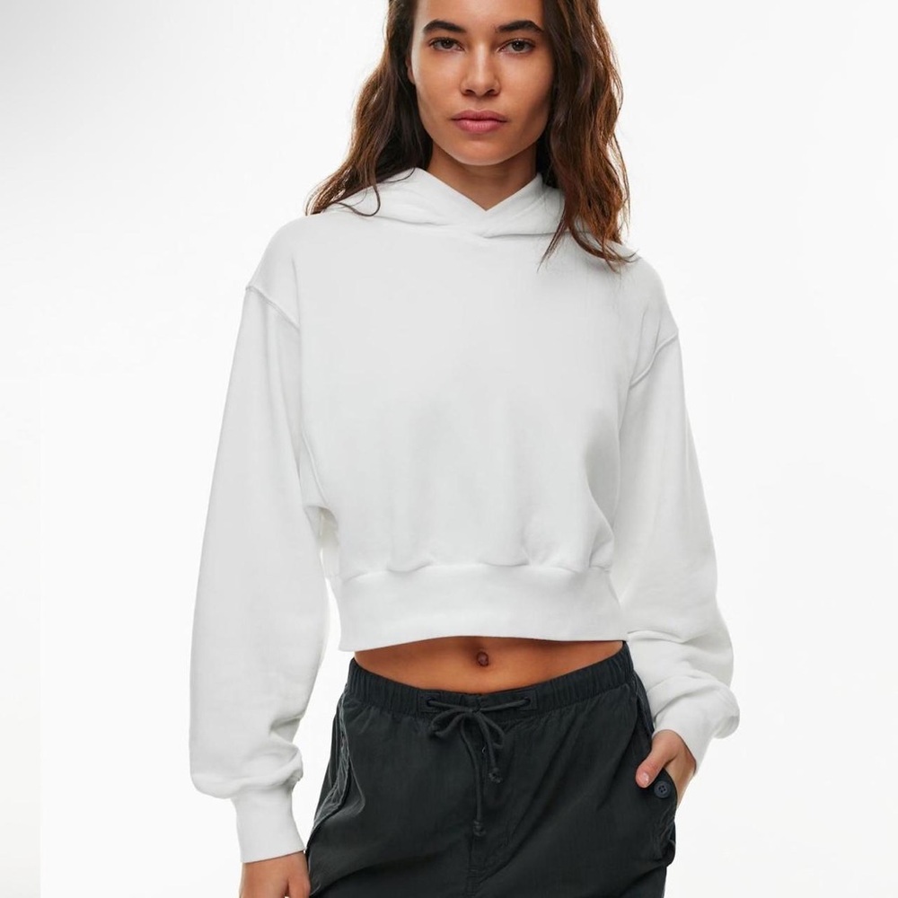 Aritzia TNA Cropped Hoodie - White